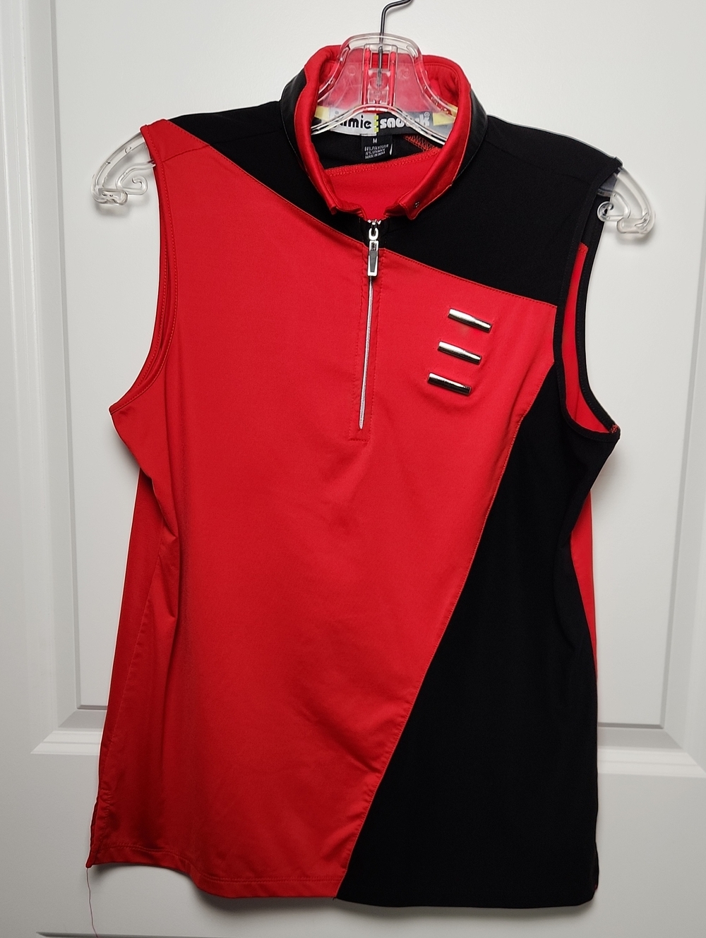 Jamie Sadock Sleeveless Red & Black Athletic Top Size Medium